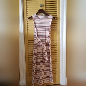 Loft (S) Tie Waist Midi Dress CUTE FOR SUMMER! 🤩